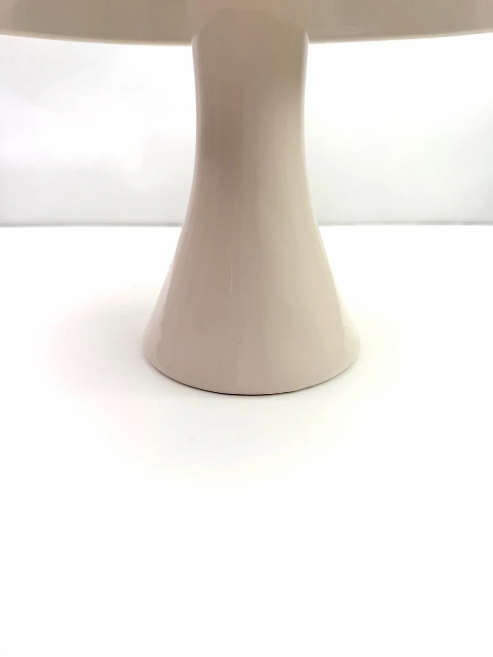 Rae Dunn White Black Frosted White Ceramic Cake Stand